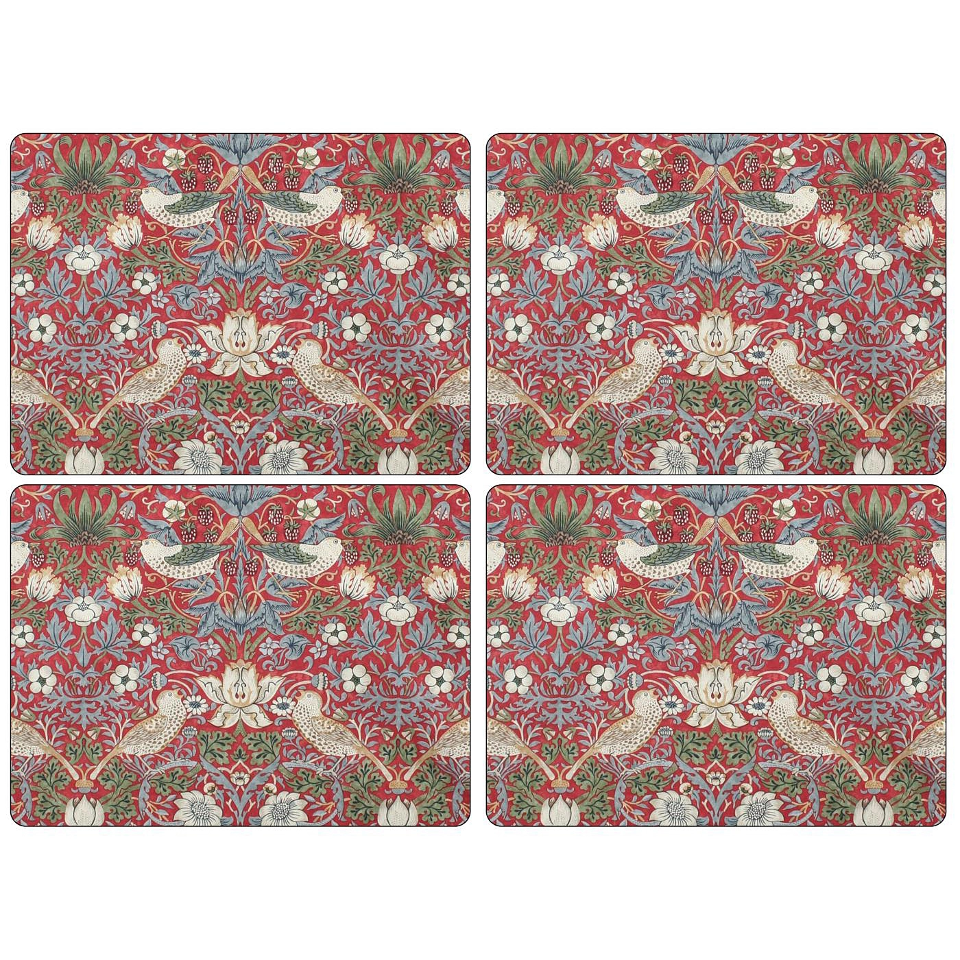 Pimpernel Strawberry Thief -pöytätabletti 30 X 40 Cm 4-pakkaus 3 Pimpernel Strawberry Thief -pöytätabletti 30 X 40 Cm 4-pakkaus