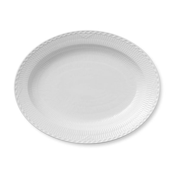 Royal Copenhagen White Fluted Half Lace -vati Ovaali 36,5 Cm 3 Royal Copenhagen White Fluted Half Lace -vati Ovaali 36,5 Cm