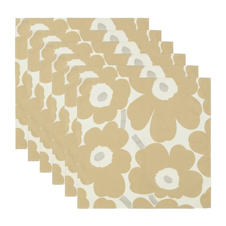 Marimekko Pieni Unikko -servetti 43 X 43 Cm 6-pakkaus 3 Marimekko Pieni Unikko -servetti 43 X 43 Cm 6-pakkaus