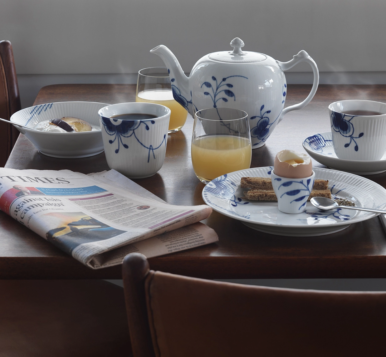 Royal Copenhagen Blue Fluted Mega Blå Munakuppi 2 Kpl 5 Royal Copenhagen Blue Fluted Mega Blå Munakuppi 2 Kpl - Image 3